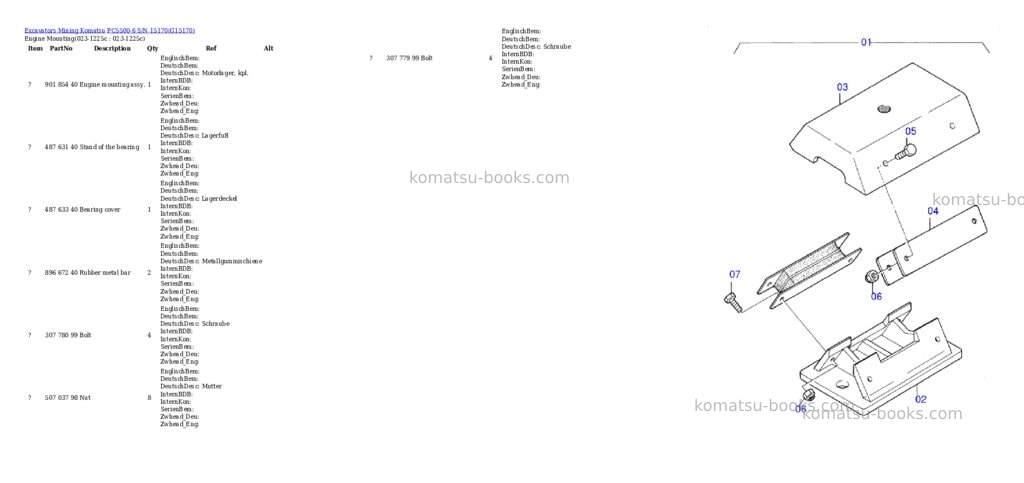Komatsu PC5500-6 S/N 15170 Parts catalog cover Komatsu PC5500-6 S/N 15170 Parts catalog cover