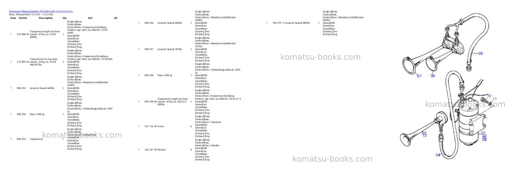 Komatsu PC5500-6 S/N 15172 Parts catalog cover Page 9 Komatsu PC5500-6 S/N 15172 Parts catalog cover Page 9