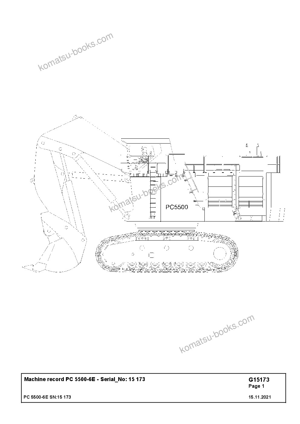 Komatsu PC5500-6E S/N 15173 Catálogo de piezas cover