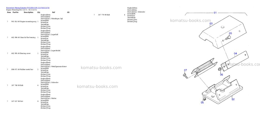 Komatsu PC5500-6 S/N 15174 Parts catalog cover Page 2 Komatsu PC5500-6 S/N 15174 Parts catalog cover Page 2