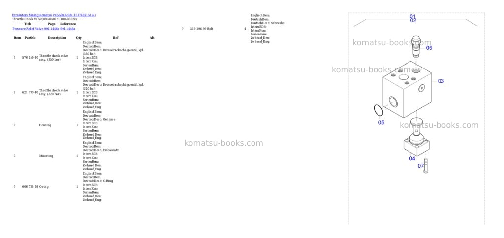 Komatsu PC5500-6 S/N 15174 Parts catalog cover Page 5 Komatsu PC5500-6 S/N 15174 Parts catalog cover Page 5