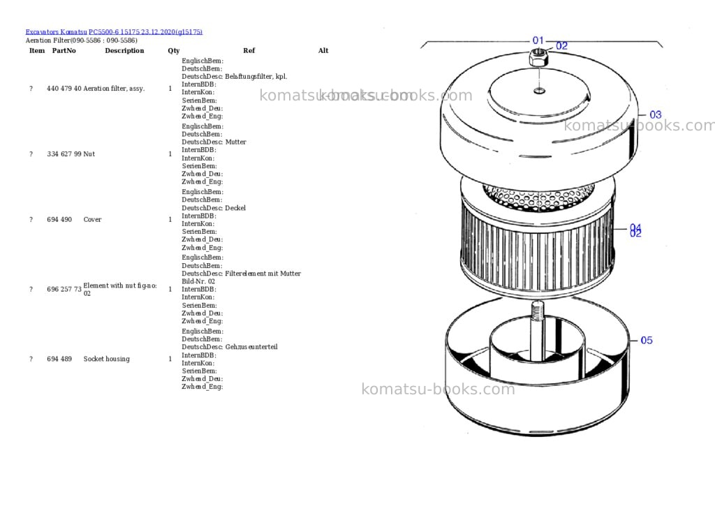 Komatsu PC5500-6 15175 23.12.2020 Parts catalog cover Page 7 Komatsu PC5500-6 15175 23.12.2020 Parts catalog cover Page 7