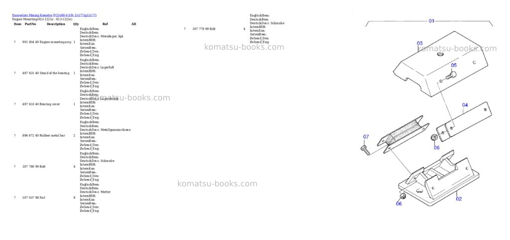 Komatsu PC5500-6 S/N 15177 Parts catalog cover Komatsu PC5500-6 S/N 15177 Parts catalog cover