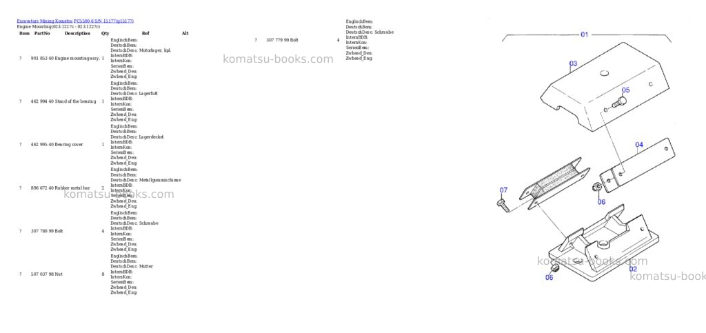Komatsu PC5500-6 S/N 15177 Parts catalog cover Page 2 Komatsu PC5500-6 S/N 15177 Parts catalog cover Page 2