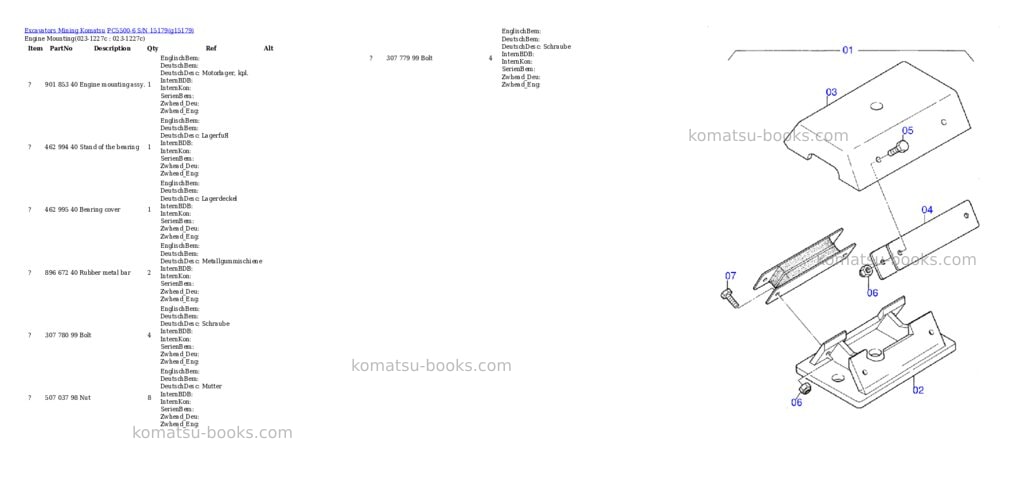 Komatsu PC5500-6 S/N 15179 Parts catalog cover Page 2 Komatsu PC5500-6 S/N 15179 Parts catalog cover Page 2