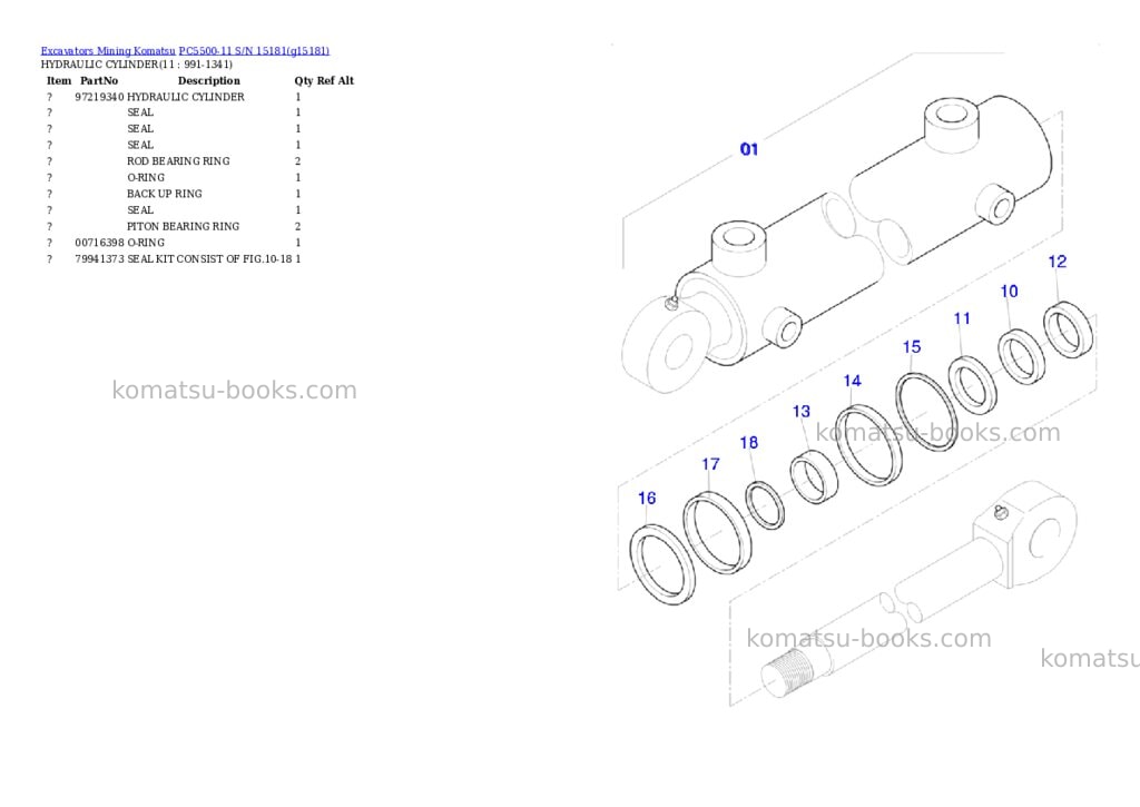 Komatsu PC5500-11 S/N 15181 Parts catalog cover Page 9 Komatsu PC5500-11 S/N 15181 Parts catalog cover Page 9