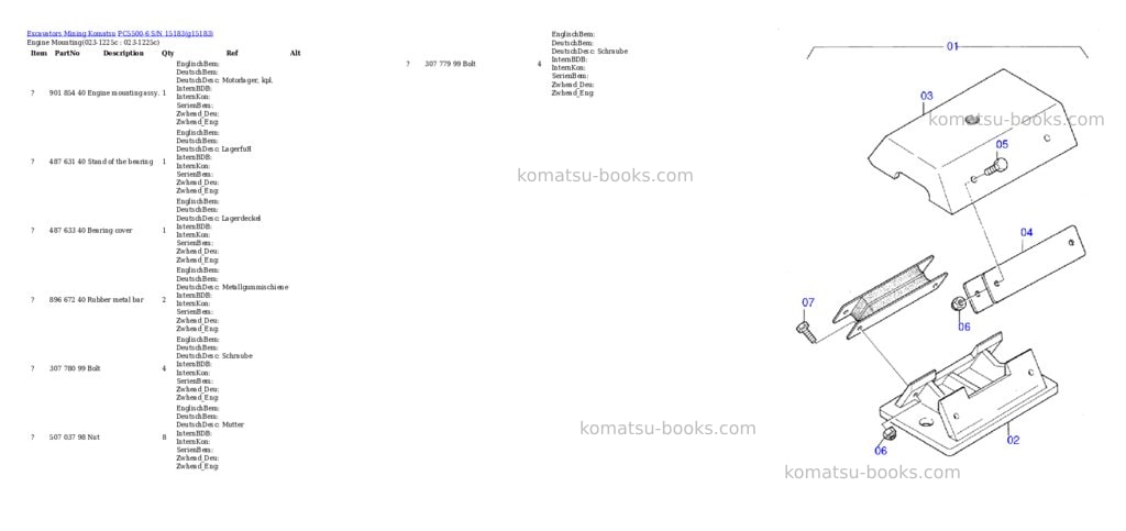 Komatsu PC5500-6 S/N 15183 Parts catalog cover Komatsu PC5500-6 S/N 15183 Parts catalog cover