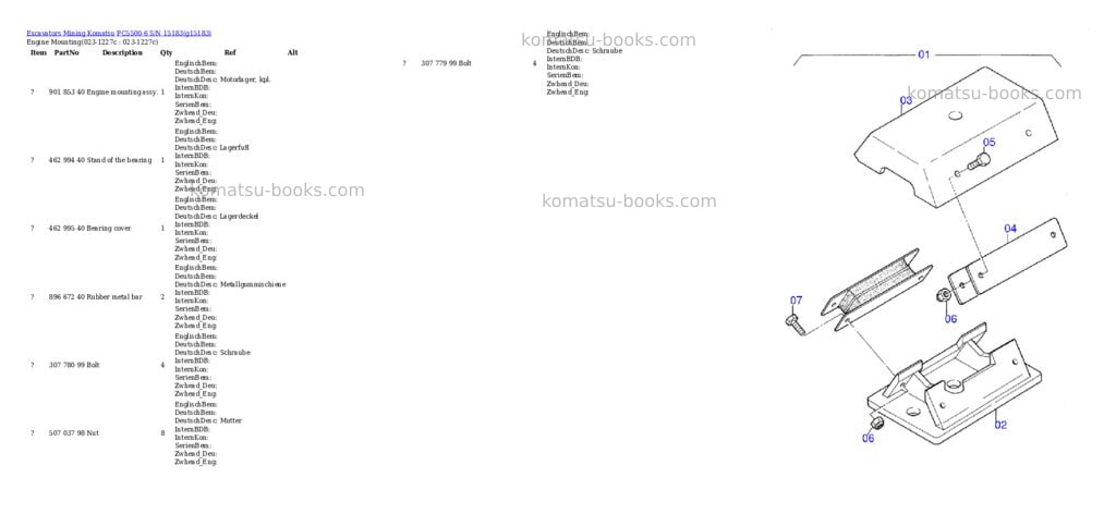 Komatsu PC5500-6 S/N 15183 Parts catalog cover Page 2 Komatsu PC5500-6 S/N 15183 Parts catalog cover Page 2