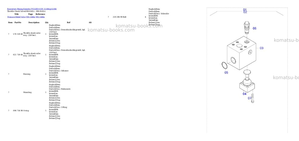 Komatsu PC5500-6 S/N 15184 Parts catalog cover Page 5 Komatsu PC5500-6 S/N 15184 Parts catalog cover Page 5