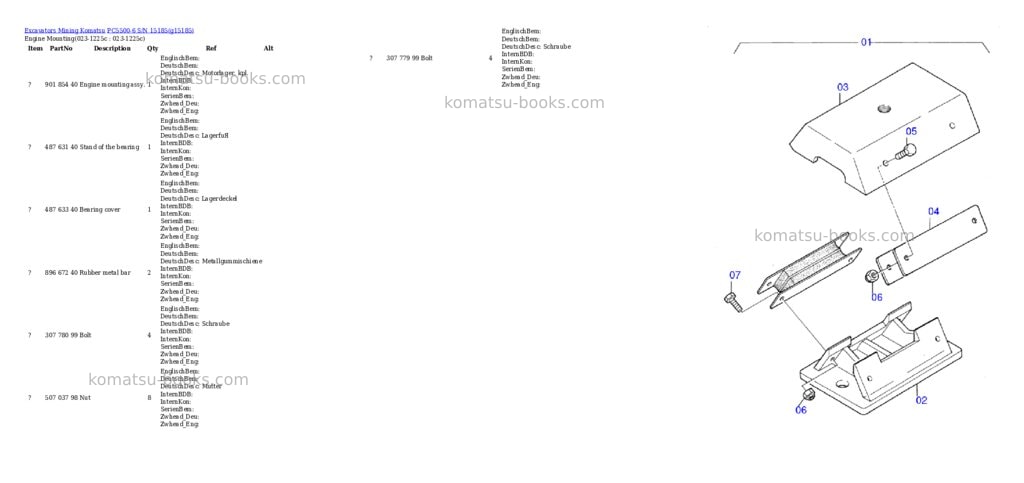 Komatsu PC5500-6 S/N 15185 Parts catalog cover Komatsu PC5500-6 S/N 15185 Parts catalog cover