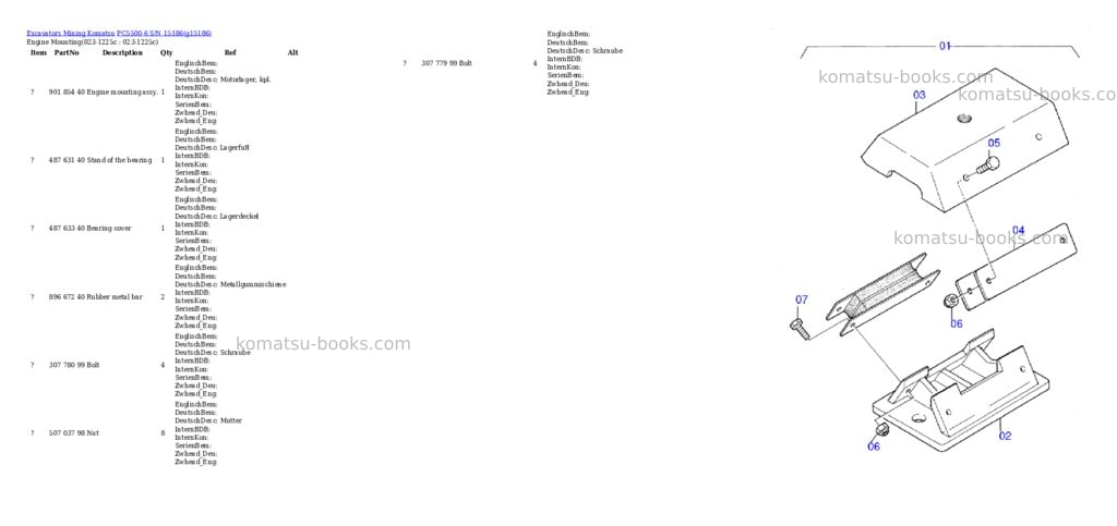 Komatsu PC5500-6 S/N 15186 Parts catalog cover Komatsu PC5500-6 S/N 15186 Parts catalog cover