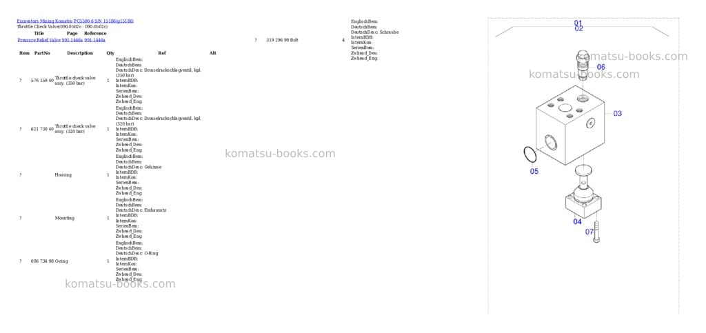 Komatsu PC5500-6 S/N 15186 Parts catalog cover Page 5 Komatsu PC5500-6 S/N 15186 Parts catalog cover Page 5