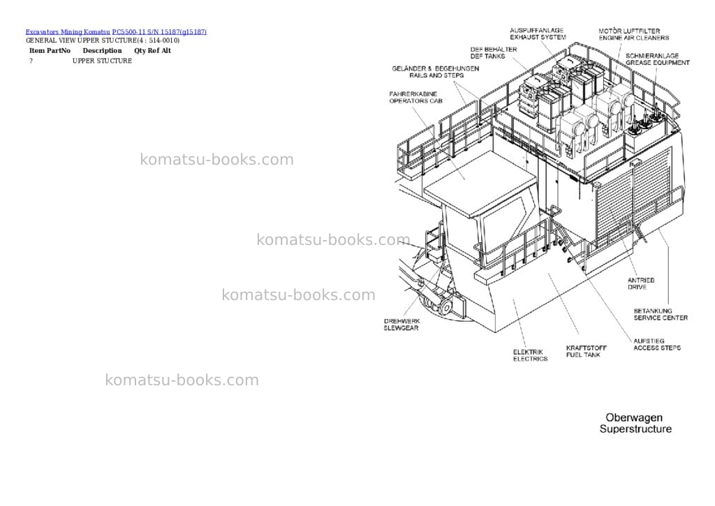 Komatsu PC5500-11 S/N 15187 Parts catalog cover Komatsu PC5500-11 S/N 15187 Parts catalog cover
