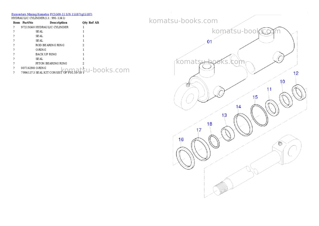 Komatsu PC5500-11 S/N 15187 Parts catalog cover Page 10 Komatsu PC5500-11 S/N 15187 Parts catalog cover Page 10