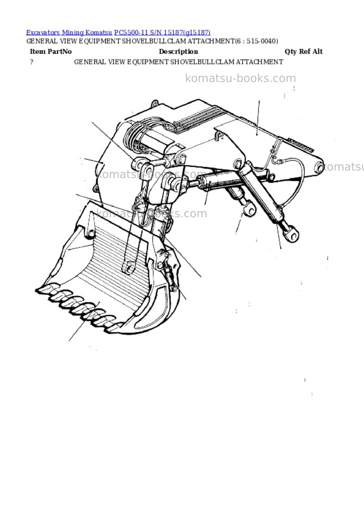 Komatsu PC5500-11 S/N 15187 Parts catalog cover Page 3 Komatsu PC5500-11 S/N 15187 Parts catalog cover Page 3