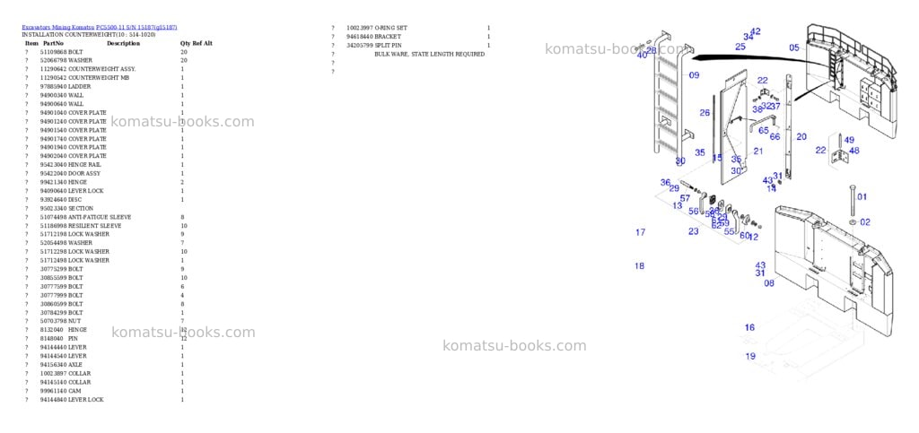 Komatsu PC5500-11 S/N 15187 Parts catalog cover Page 5 Komatsu PC5500-11 S/N 15187 Parts catalog cover Page 5