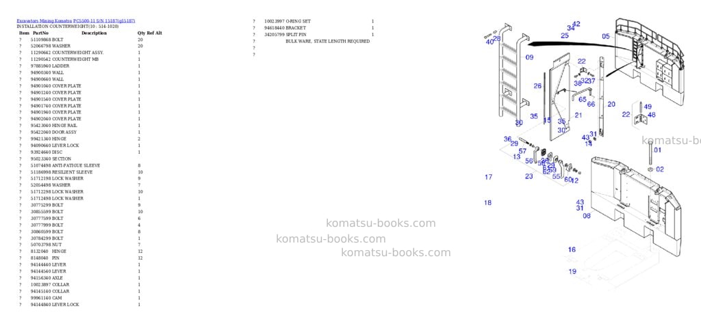 Komatsu PC5500-11 S/N 15187 Parts catalog cover Page 6 Komatsu PC5500-11 S/N 15187 Parts catalog cover Page 6