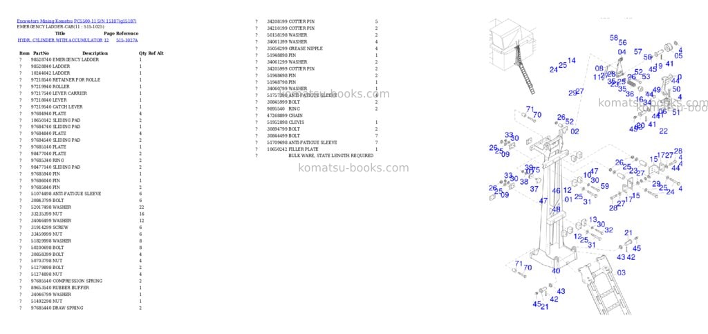 Komatsu PC5500-11 S/N 15187 Parts catalog cover Page 7 Komatsu PC5500-11 S/N 15187 Parts catalog cover Page 7