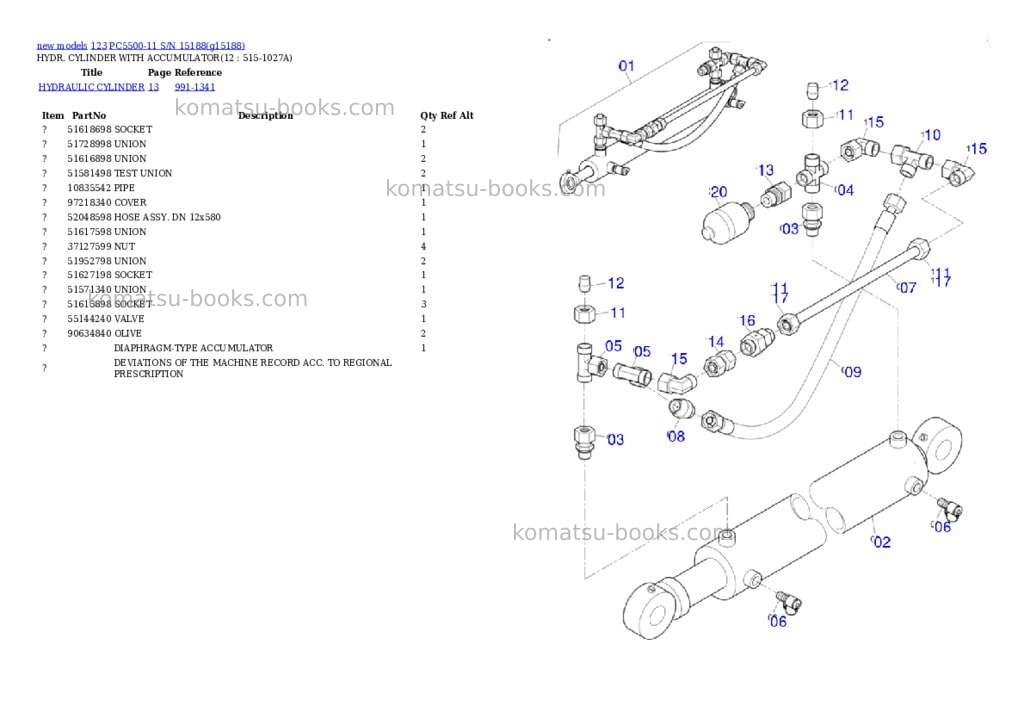 Komatsu PC5500-11 S/N 15188 Parts catalog cover Page 10 Komatsu PC5500-11 S/N 15188 Parts catalog cover Page 10