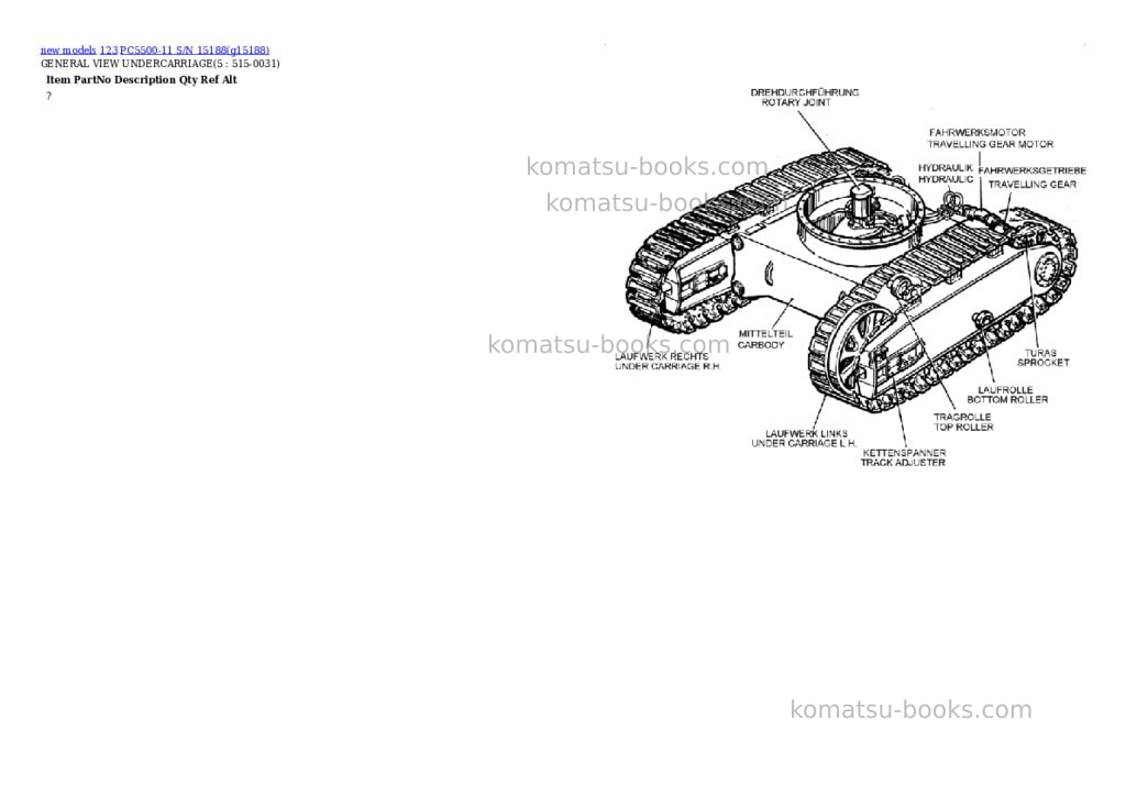 Komatsu PC5500-11 S/N 15188 Parts catalog cover Page 3 Komatsu PC5500-11 S/N 15188 Parts catalog cover Page 3