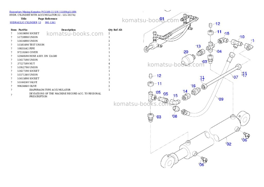 Komatsu PC5500-11 S/N 15189 Parts catalog cover Page 2 Komatsu PC5500-11 S/N 15189 Parts catalog cover Page 2