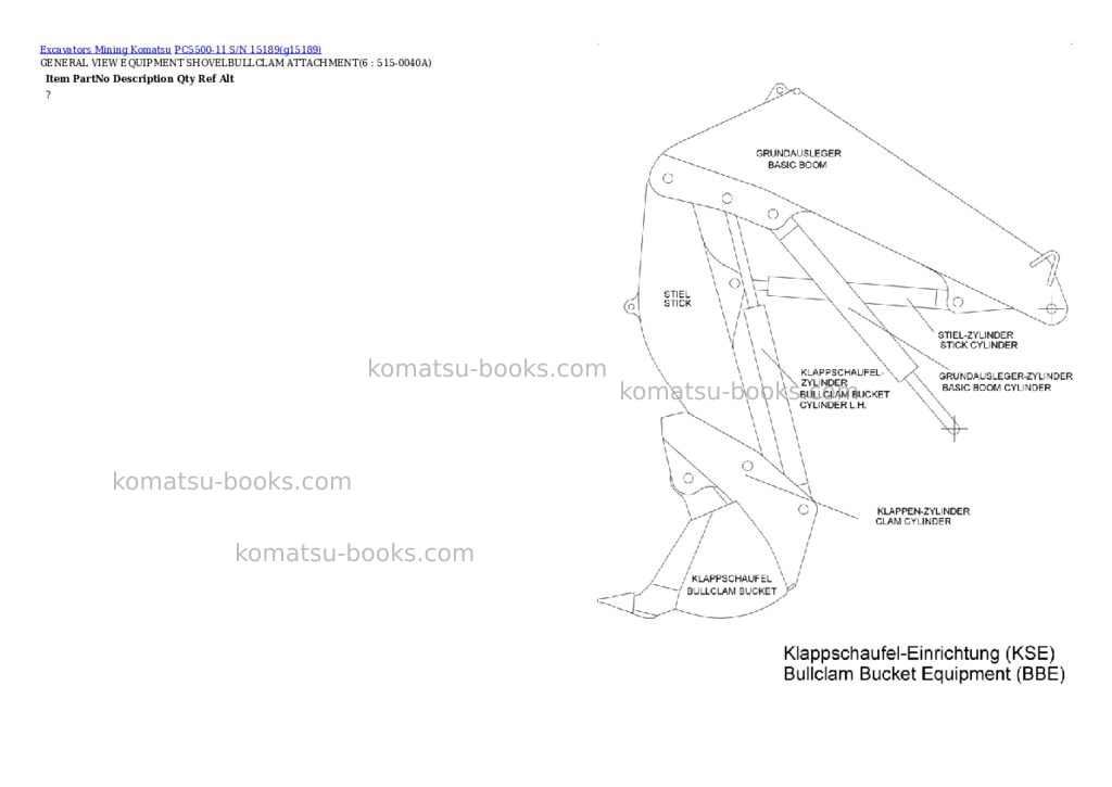 Komatsu PC5500-11 S/N 15189 Parts catalog cover Page 3 Komatsu PC5500-11 S/N 15189 Parts catalog cover Page 3