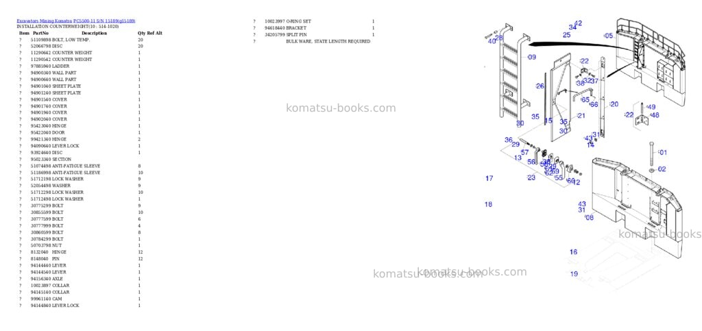 Komatsu PC5500-11 S/N 15189 Parts catalog cover Page 5 Komatsu PC5500-11 S/N 15189 Parts catalog cover Page 5