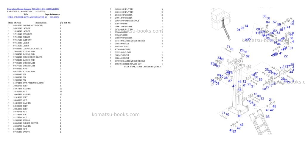 Komatsu PC5500-11 S/N 15189 Parts catalog cover Page 8 Komatsu PC5500-11 S/N 15189 Parts catalog cover Page 8