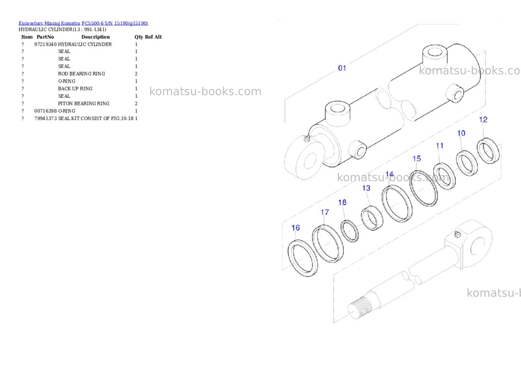 Komatsu PC5500-6 S/N 15190 Parts catalog cover Page 10 Komatsu PC5500-6 S/N 15190 Parts catalog cover Page 10