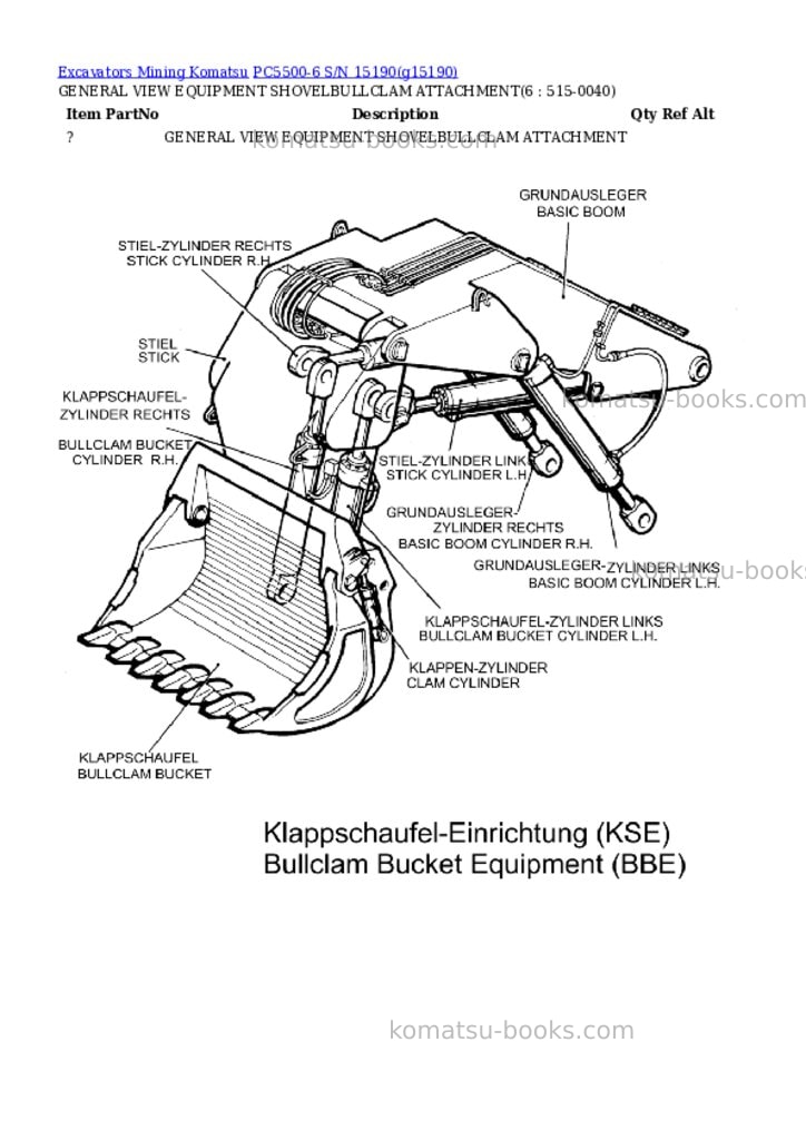 Komatsu PC5500-6 S/N 15190 Parts catalog cover Page 3 Komatsu PC5500-6 S/N 15190 Parts catalog cover Page 3