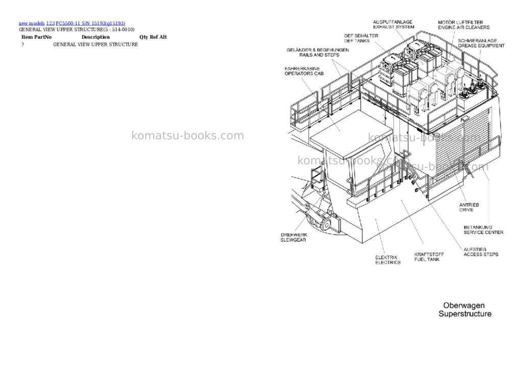 Komatsu PC5500-11 S/N 15193 Parts catalog cover Page 3