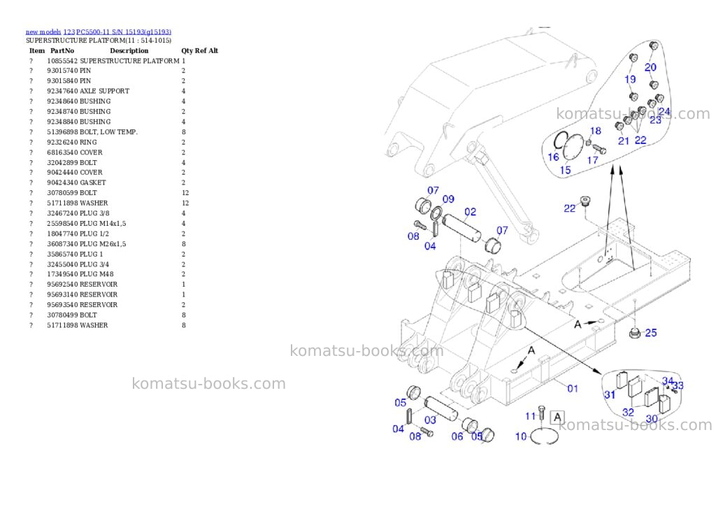 Komatsu PC5500-11 S/N 15193 Parts catalog cover Page 6