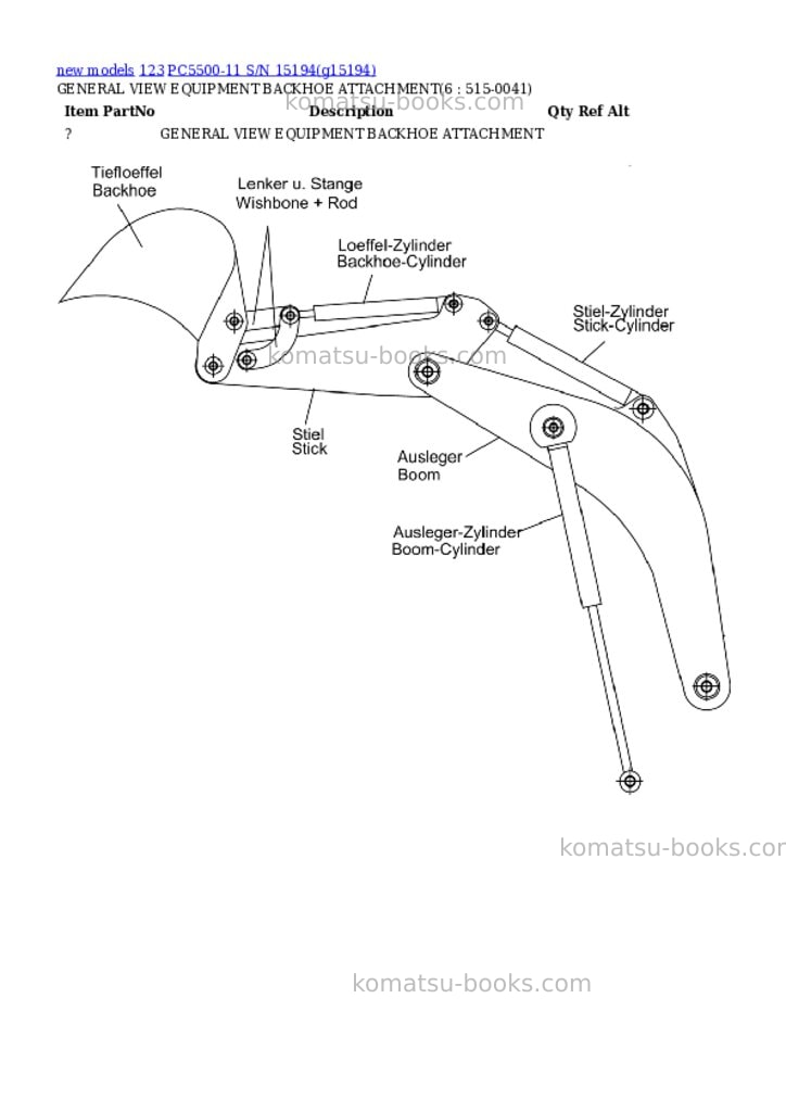 Komatsu PC5500-11 S/N 15194 Parts catalog cover Page 4 Komatsu PC5500-11 S/N 15194 Parts catalog cover Page 4