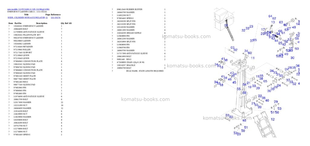 Komatsu PC5500-11 S/N 15194 Parts catalog cover Page 8 Komatsu PC5500-11 S/N 15194 Parts catalog cover Page 8