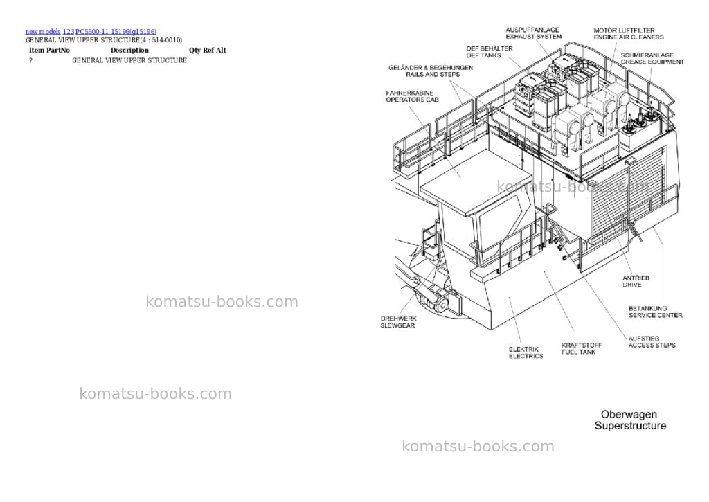 Komatsu PC5500-11 15196 Parts catalog cover Page 2