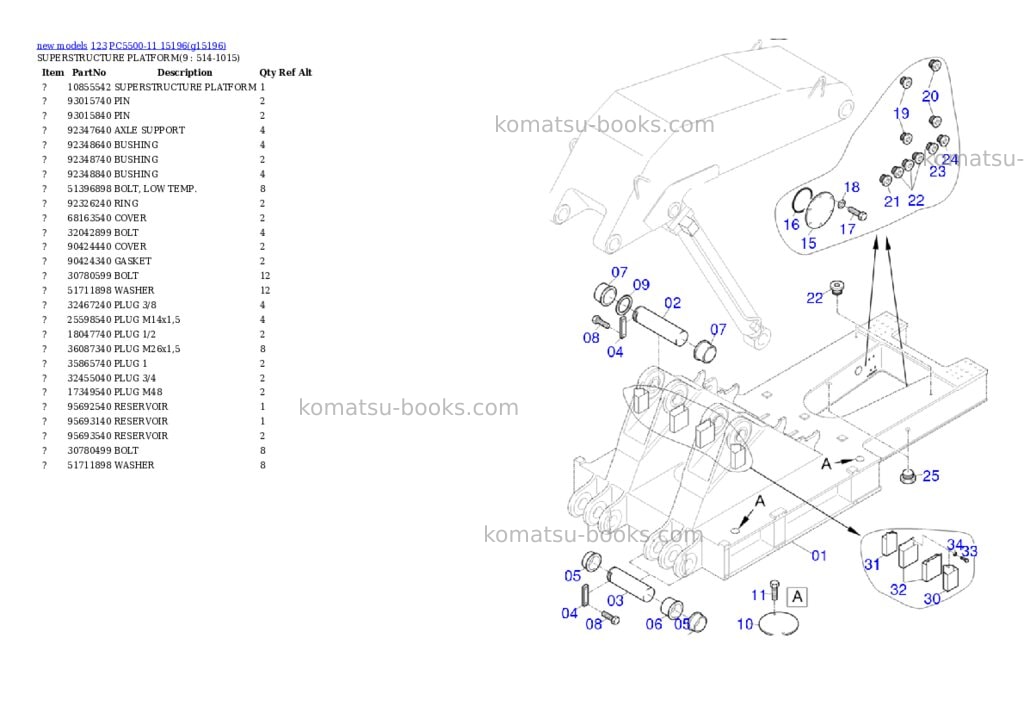Komatsu PC5500-11 15196 Parts catalog cover Page 5