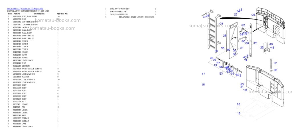 Komatsu PC5500-11 15196 Parts catalog cover Page 6