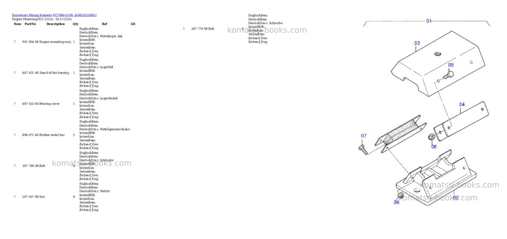 Komatsu pc7000-6 s/n 35002 Parts catalog cover Komatsu pc7000-6 s/n 35002 Parts catalog cover