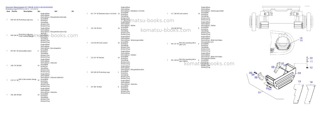 Komatsu PC 7000-6E 35 003 11.06.2019 Parts catalog cover Page 9 Komatsu PC 7000-6E 35 003 11.06.2019 Parts catalog cover Page 9