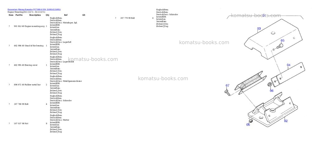 Komatsu pc7000-6 sn 35005 Parts catalog cover Page 2 Komatsu pc7000-6 sn 35005 Parts catalog cover Page 2