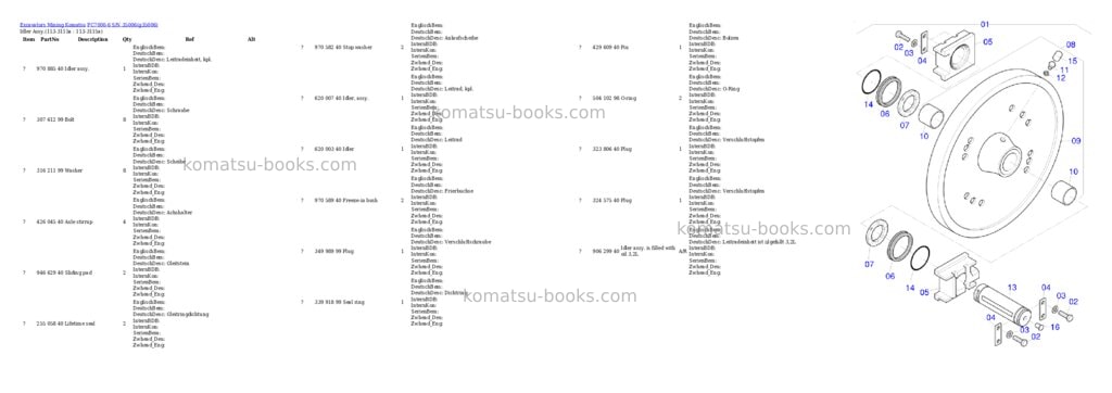 Komatsu PC7000-6 S/N 35006 Parts catalog cover Page 10 Komatsu PC7000-6 S/N 35006 Parts catalog cover Page 10