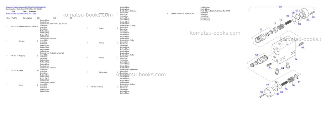 Komatsu PC7000-6 S/N 35006 Parts catalog cover Page 4 Komatsu PC7000-6 S/N 35006 Parts catalog cover Page 4