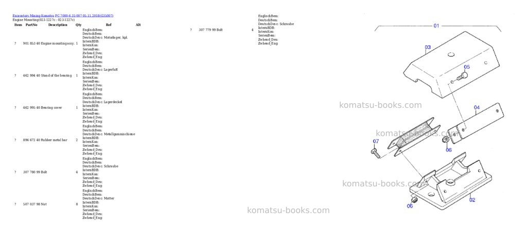 Komatsu PC 7000-6 35 007 05.11.2018 Parts catalog cover Page 2