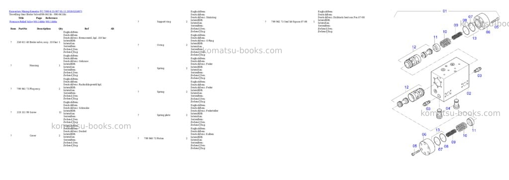 Komatsu PC 7000-6 35 007 05.11.2018 Parts catalog cover Page 4