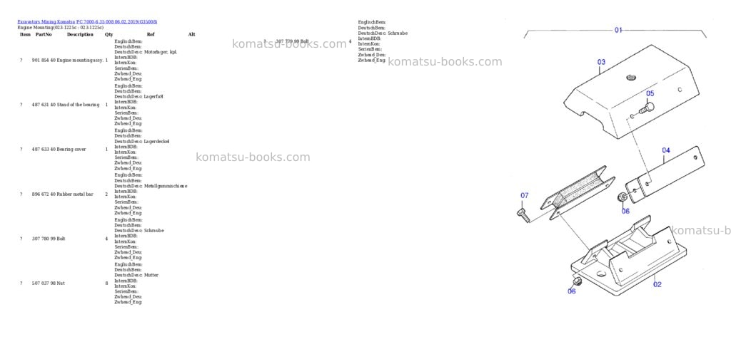 Komatsu PC 7000-6 35 008 06.02.2019 Parts catalog cover Komatsu PC 7000-6 35 008 06.02.2019 Parts catalog cover