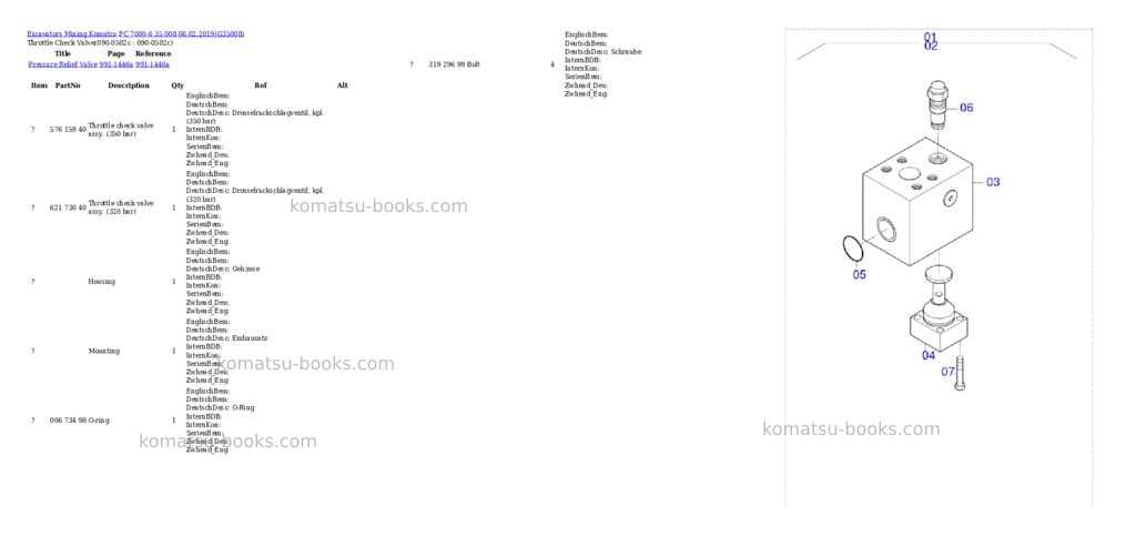 Komatsu PC 7000-6 35 008 06.02.2019 Parts catalog cover Page 5 Komatsu PC 7000-6 35 008 06.02.2019 Parts catalog cover Page 5