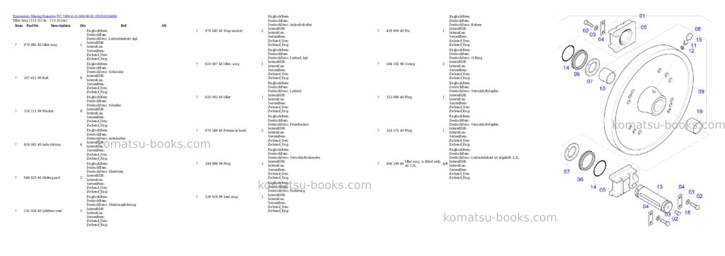 Komatsu PC 7000-6 35 008 06.02.2019 Parts catalog cover Page 9 Komatsu PC 7000-6 35 008 06.02.2019 Parts catalog cover Page 9