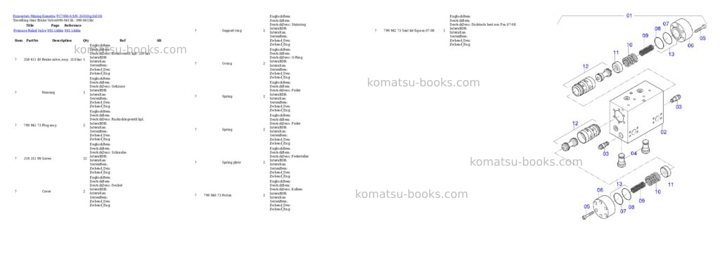 Komatsu PC7000-6 S/N 35010 Parts catalog cover Komatsu PC7000-6 S/N 35010 Parts catalog cover