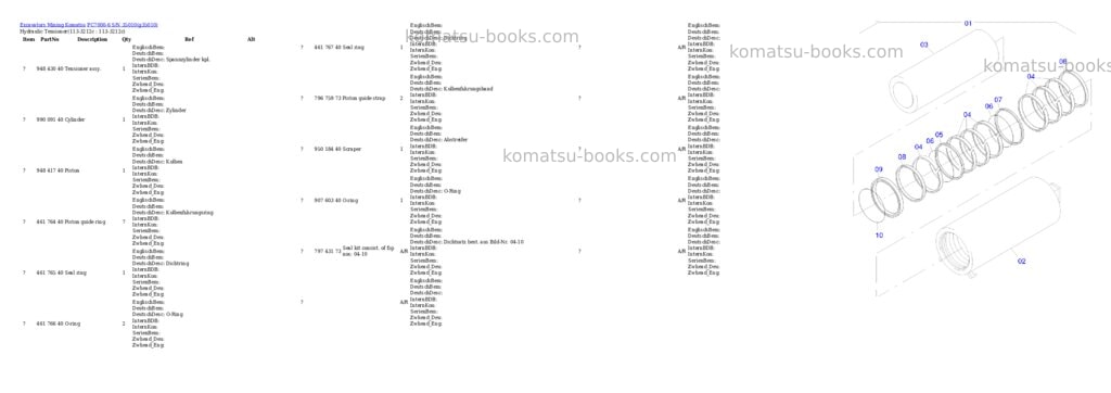 Komatsu PC7000-6 S/N 35010 Parts catalog cover Page 10 Komatsu PC7000-6 S/N 35010 Parts catalog cover Page 10
