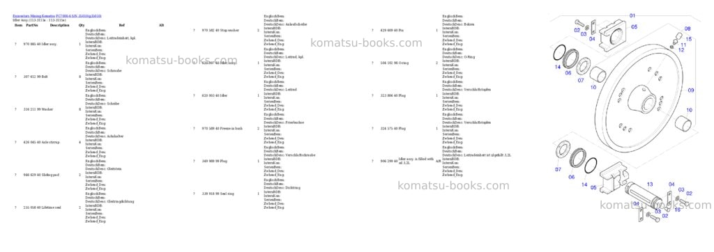 Komatsu PC7000-6 S/N 35010 Parts catalog cover Page 7 Komatsu PC7000-6 S/N 35010 Parts catalog cover Page 7